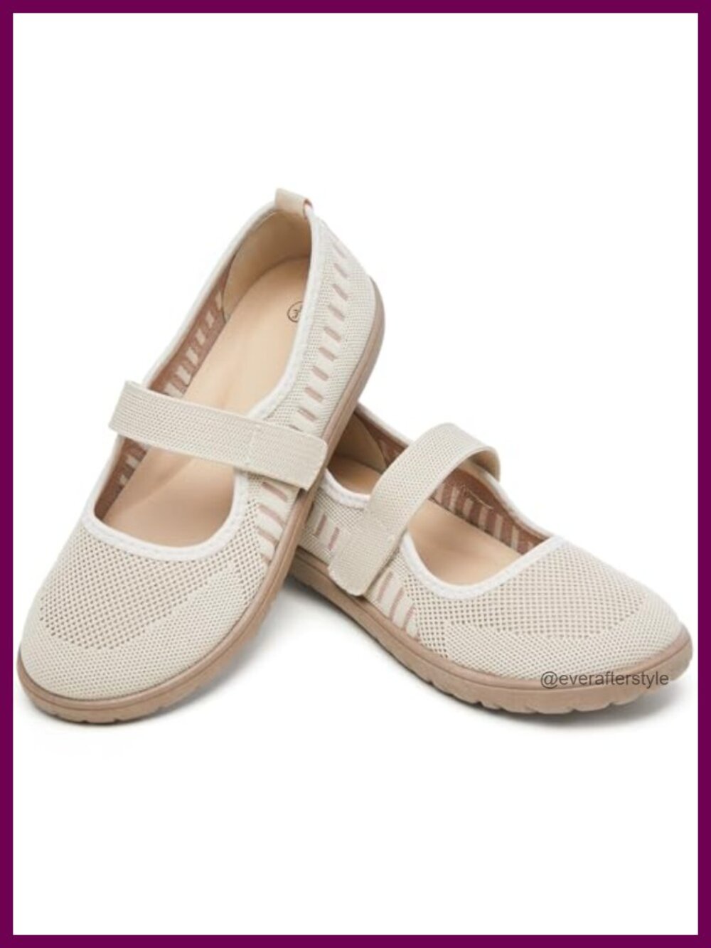 Womens Wide Toe Box Knit Mary Jane Flats Comfortable Slip On Dress Shoes
